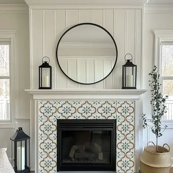 5" x 5" Brown Vinyl Arabesque Peel And Stick Removable Tiles