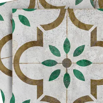 6" x 6" Brown Vinyl Arabesque Peel And Stick Removable Tiles