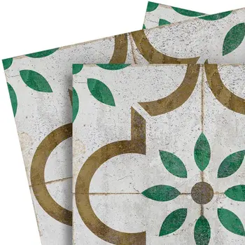 8" x 8" Brown Vinyl Arabesque Peel And Stick Removable Tiles