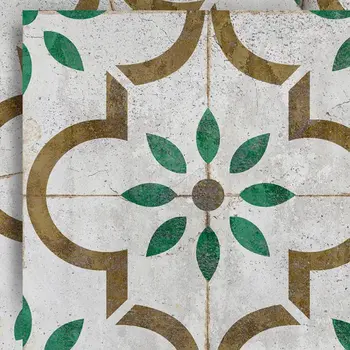 12" x 12" Brown Vinyl Arabesque Peel And Stick Removable Tiles