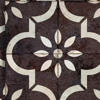 4" x 4" Black Vinyl Arabesque Peel And Stick Removable Tiles
