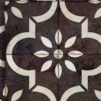 8" x 8" Black Vinyl Arabesque Peel And Stick Removable Tiles