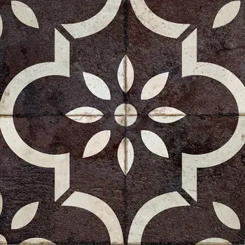 12" x 12" Black Vinyl Arabesque Peel And Stick Removable Tiles