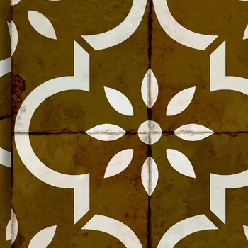 4" x 4" Brown Vinyl Arabesque Peel And Stick Removable Tiles