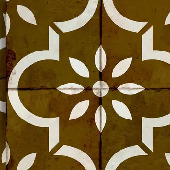 7" x 7" Brown Vinyl Arabesque Peel And Stick Removable Tiles