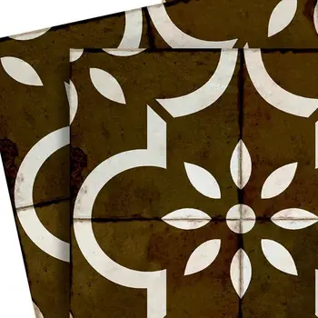4" x 4" Brown Vinyl Arabesque Peel And Stick Removable Tiles