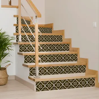 12" x 12" Brown Vinyl Arabesque Peel And Stick Removable Tiles
