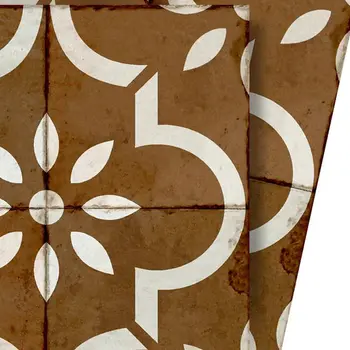 12" x 12" Brown Vinyl Arabesque Peel And Stick Removable Tiles