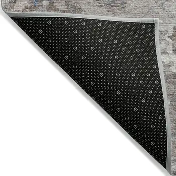 5' X 8' Taupe And Brown Floral Washable Indoor Outdoor Area Rug