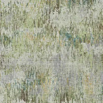 8' X 10' Artichoke Green And Fern Green Striped Washable Indoor Outdoor Area Rug