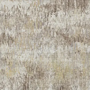 5' X 8' Ivory And Taupe Striped Washable Indoor Outdoor Area Rug