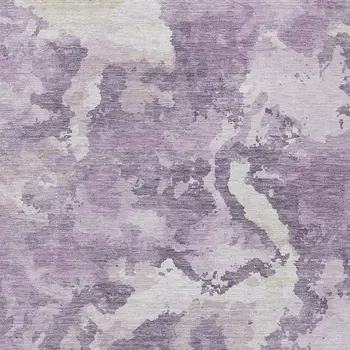 3' X 5' Lavender And Lilac Abstract Washable Indoor Outdoor Area Rug