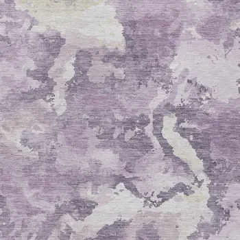 8' X 10' Lavender And Lilac Abstract Washable Indoor Outdoor Area Rug
