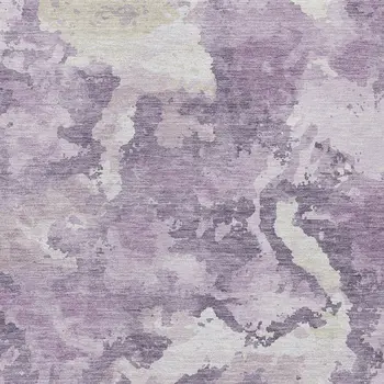 9' X 12' Lavender And Lilac Abstract Washable Indoor Outdoor Area Rug