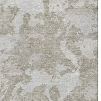 3' X 5' Taupe And Brown Abstract Washable Indoor Outdoor Area Rug