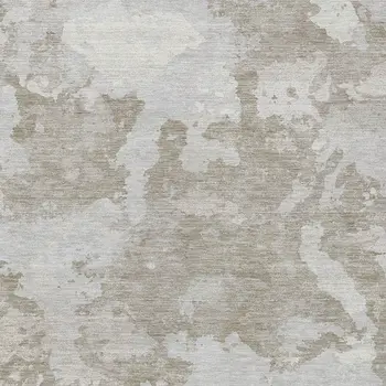 10' X 14' Taupe And Brown Abstract Washable Indoor Outdoor Area Rug