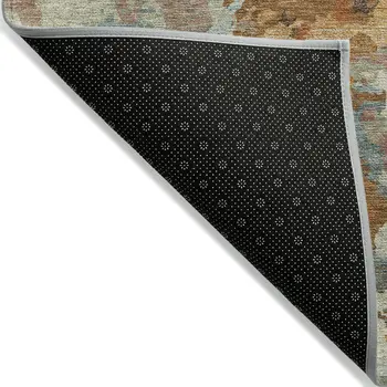 10' X 14' Copper And Orange Abstract Washable Indoor Outdoor Area Rug