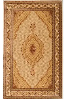 2' X 4' Tan Brown And Burgundy Oriental Area Rug