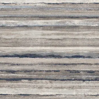 9' Blue Brown And Sand Striped Runner Rug
