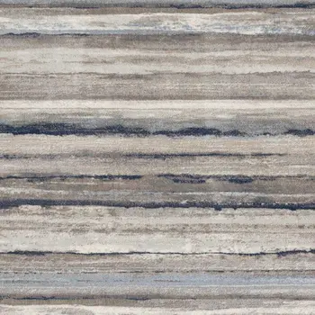 30' Runner Blue Brown And Sand Striped Area Rug