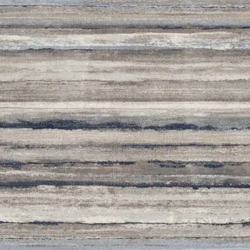 25' Runner Blue Brown And Sand Striped Runner Rug