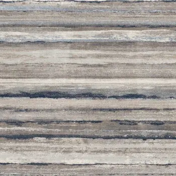 19' Runner Blue Brown And Sand Striped Runner Rug