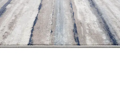 19' Runner Blue Brown And Sand Striped Runner Rug