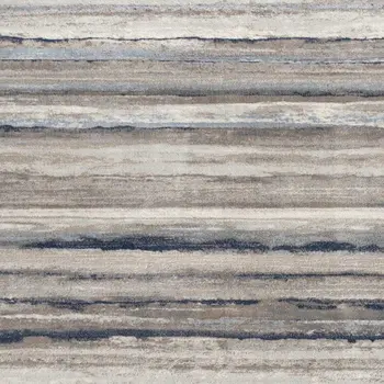 17' Runner Blue Brown And Sand Striped Runner Rug