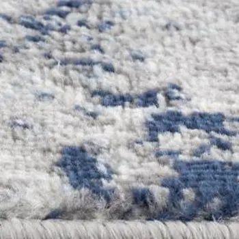 9' Blue Beige And Gray Cobblestone Runner Rug