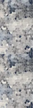 25' Runner Blue Beige And Gray Cobblestone Runner Rug