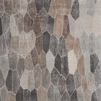 25' Runner Gray Brown And Charcoal Cobblestone Runner Rug