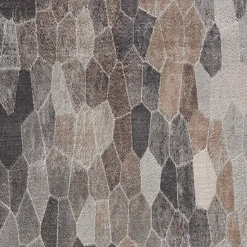 19' Runner Gray Brown And Charcoal Cobblestone Runner Rug