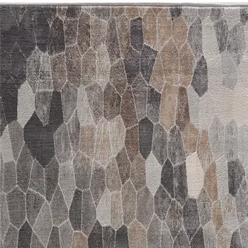 17' Runner Gray Brown And Charcoal Cobblestone Runner Rug