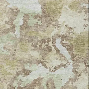 3' X 5' Taupe And Ivory Abstract Washable Indoor Outdoor Area Rug