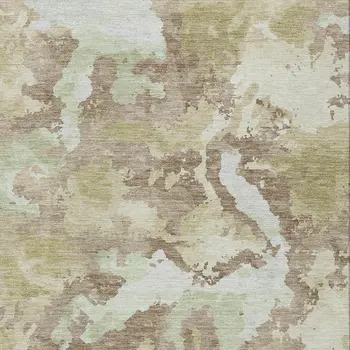 5' X 8' Taupe And Ivory Abstract Washable Indoor Outdoor Area Rug