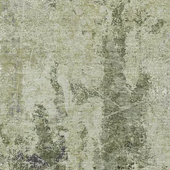 8' X 10' Artichoke Green And Fern Green Abstract Washable Indoor Outdoor Area Rug