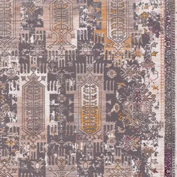 11' Gray Beige And Orange Southwestern Runner Rug