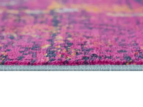 11' Purple Orange And Gray Abstract Runner Rug