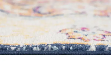 14' Blue Pink And Beige Oriental Runner Rug
