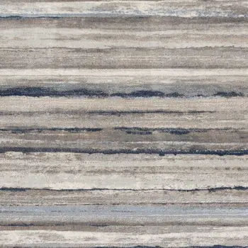 16' Blue Brown And Beige Striped Runner Rug