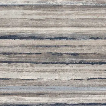11' Blue Brown And Beige Striped Runner Rug