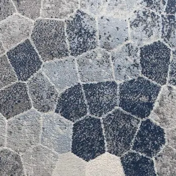 11' Blue Beige And Gray Cobblestone Runner Rug