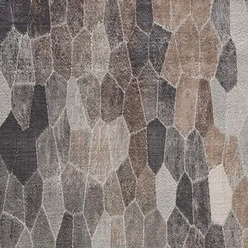 16' Gray Beige And Brown Cobblestone Runner Rug