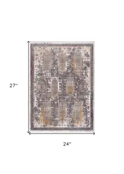 2' X 2' Gray Beige And Rust Southwestern Square Rug