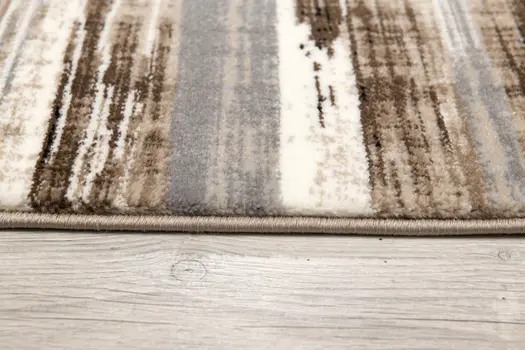 2' X 2' Brown Beige And Black Abstract Square Rug