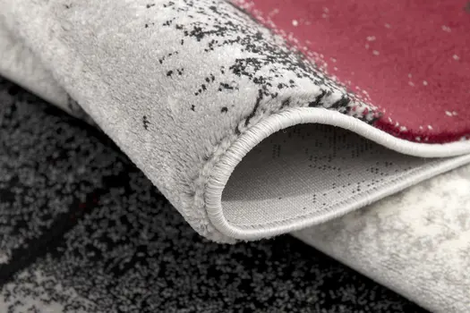 2' X 2' Gray Red And Black Abstract Square Rug