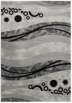 2' X 3' Gray And Black Floral Area Rug