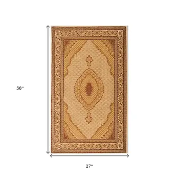 2' X 3' Red And Beige Oriental Area Rug