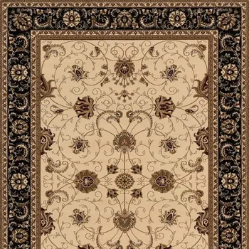 2' X 3' Beige Black And Brown Oriental Area Rug