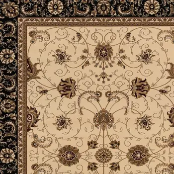 2' X 2' Beige Black And Brown Oriental Square Rug